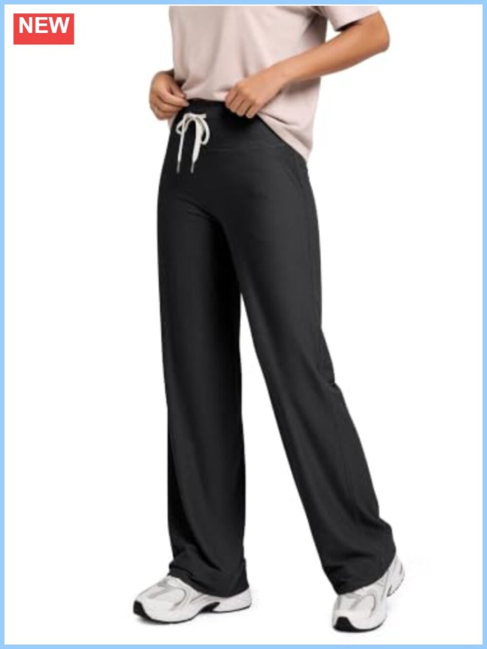 High-Rise Wide Leg Pants Ultra Soft Tech Drawstring Pockets